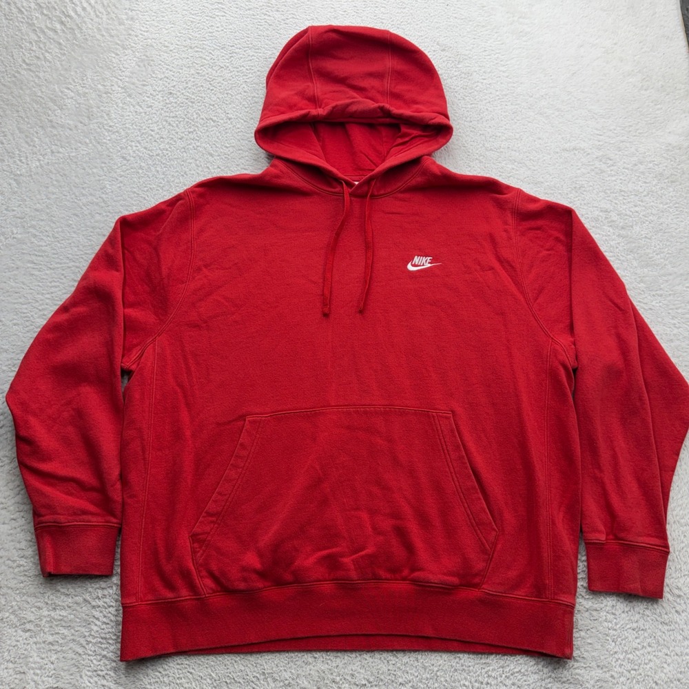 Nike Mens Sportswear Club Fleece Pullover Hoodie Red XL BV2654-657